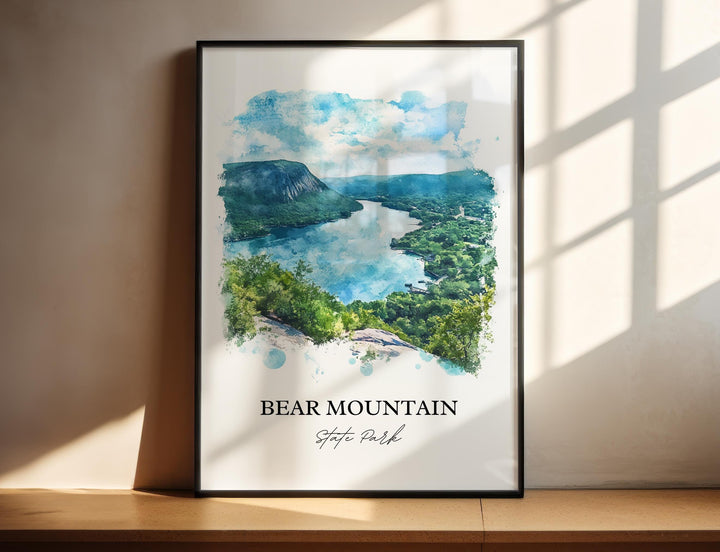 Bear Mountain NY Art, Stony Point NY Print, Hudson Valley Watercolor, Hudson Highlands Gift, Travel Print, Travel Poster, Housewarming Gift