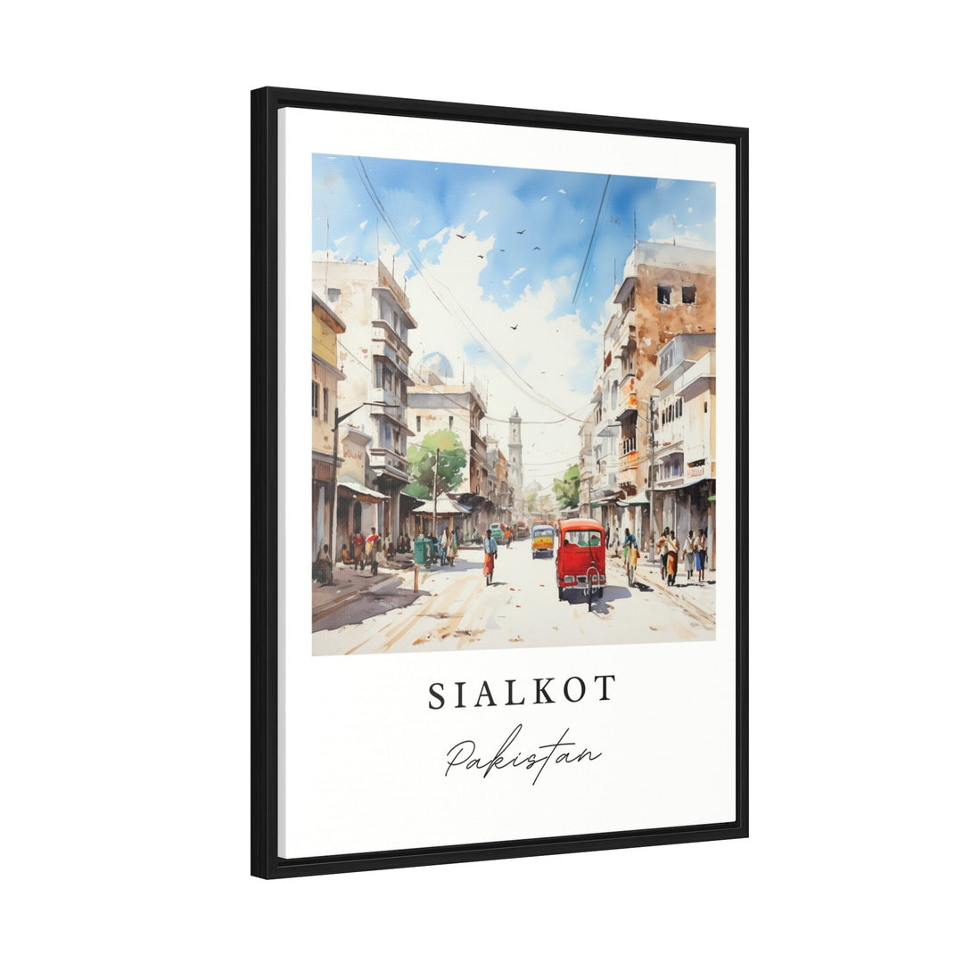 Sialkot traditional travel art - Pakistan, Sialkot poster print, Wedding gift, Birthday present, Custom Text, Perfect Gift