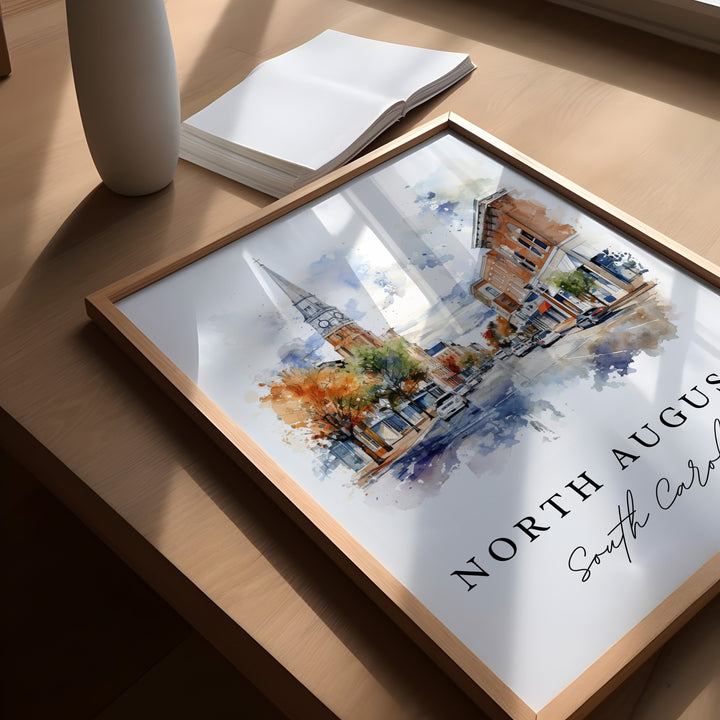 North Augusta SC wall art - South Carolina, North Augusta poster print, North Augusta gift, Birthday present, Custom Text, Perfect Gift