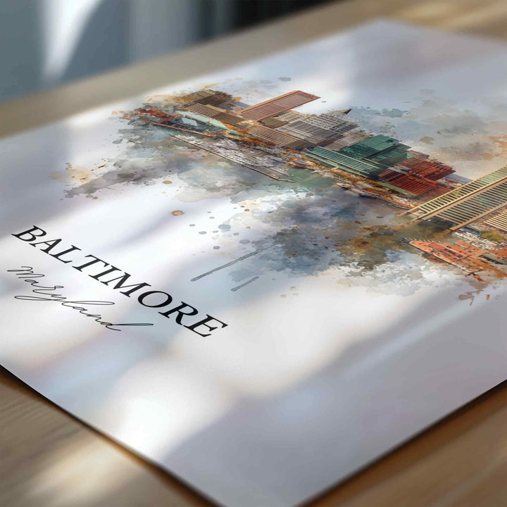 Baltimore, Maryland – Watercolor Art Print