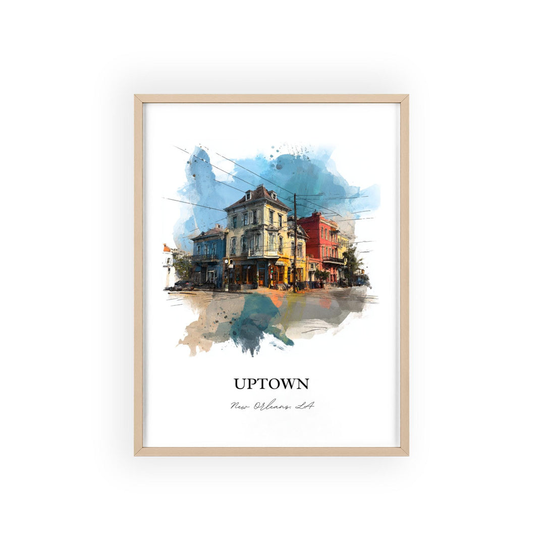 Uptown New Orleans, Louisiana – Watercolor Art Print