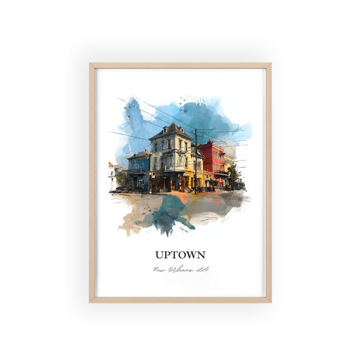 Uptown New Orleans, Louisiana – Watercolor Art Print