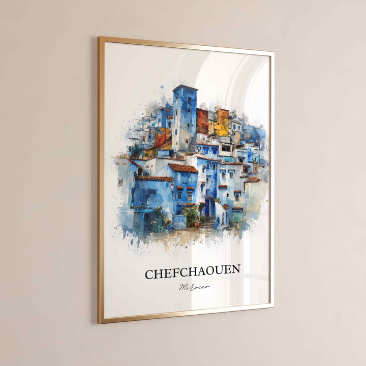 Chefchaouen, Morocco – Watercolor Art Print