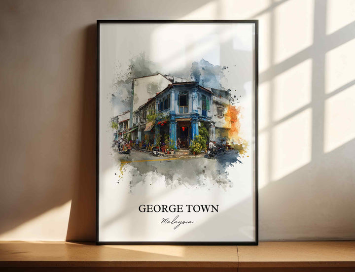 George Town, Malaysia – Watercolor Art Print