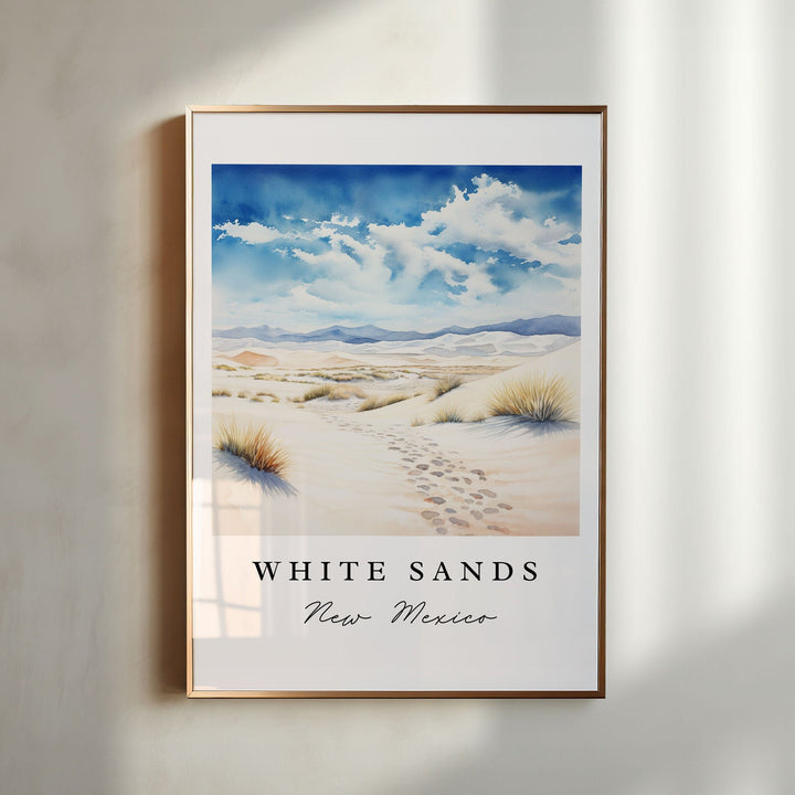 White Sands NM wall art - New Mexico, White Sands print, White Sands Park gift, Birthday present, Custom Text, Perfect Gift, Las Cruces NM