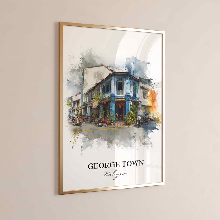 George Town, Malaysia – Watercolor Art Print