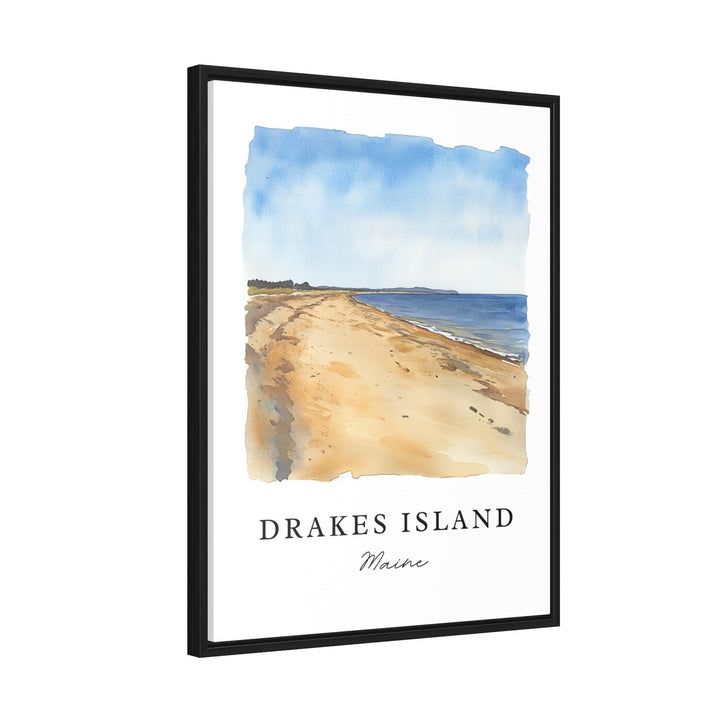 Drakes Island ME Art, Drakes Island Beach Print, Drakes Island Watercolor, Wells ME Gift, Travel Poster, Housewarming Gift