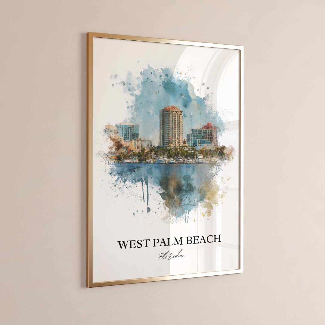 West Palm Beach, Florida – Watercolor Art Print