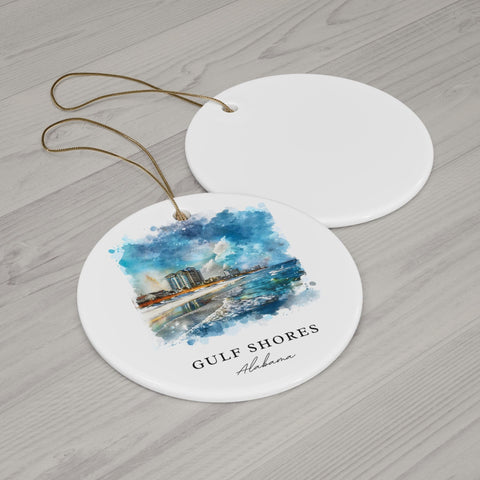 Gulf Shores AL Ornament: Unique Gulf Shores Souvenir, Gulf Shores Xmas Decor, and Authentic Gulf Shores Alabama Christmas Gift