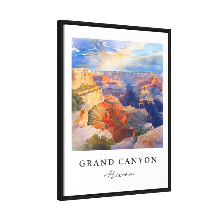 Grand Canyon traditional travel art - Arizona, Grand Canyon print, Wedding gift, Birthday present, Custom Text, Perfect Gift