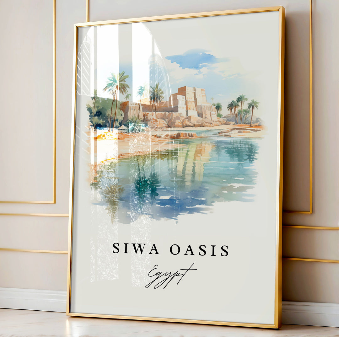 Siwa Oasis Egypt wall art - Egypt, Siwa Oasis poster print, Siwa Oasis Wedding gift, Birthday present, Custom Text, Perfect Gift