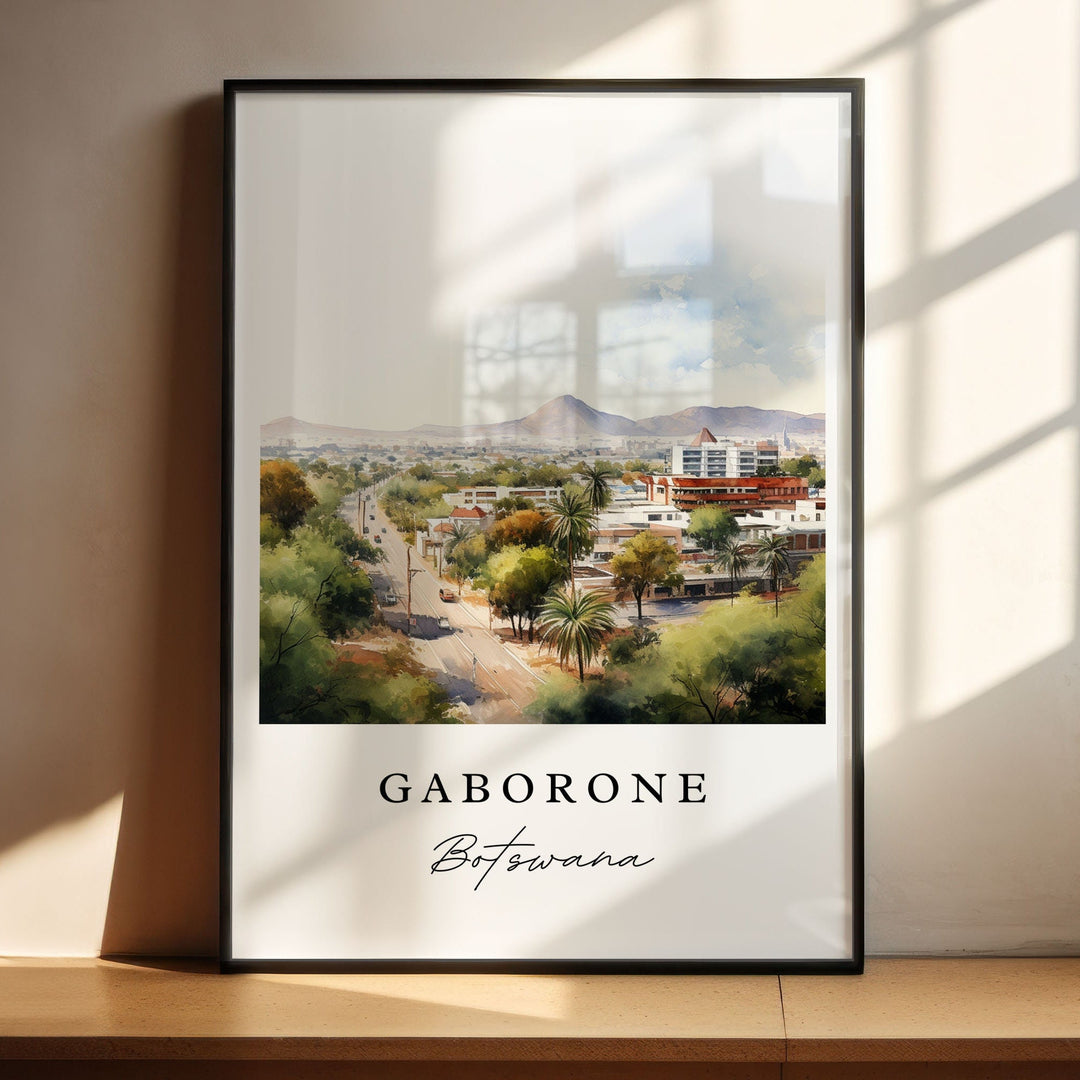 Gaborone Botswana wall art - Botswana, Gaborone poster, Gaborone Wedding gift, Birthday present, Custom Text, Personalized Gift