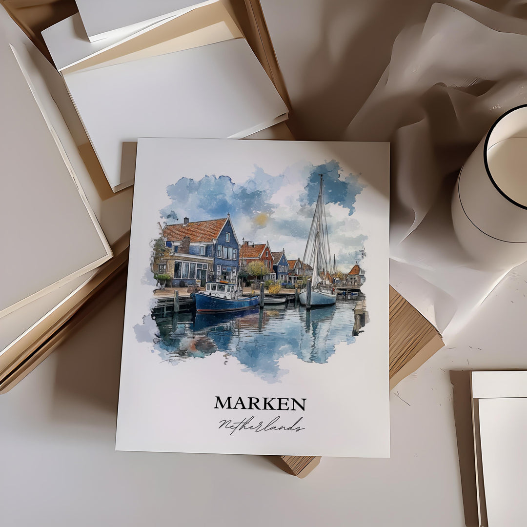 Marken, Netherlands – Watercolor Art Print