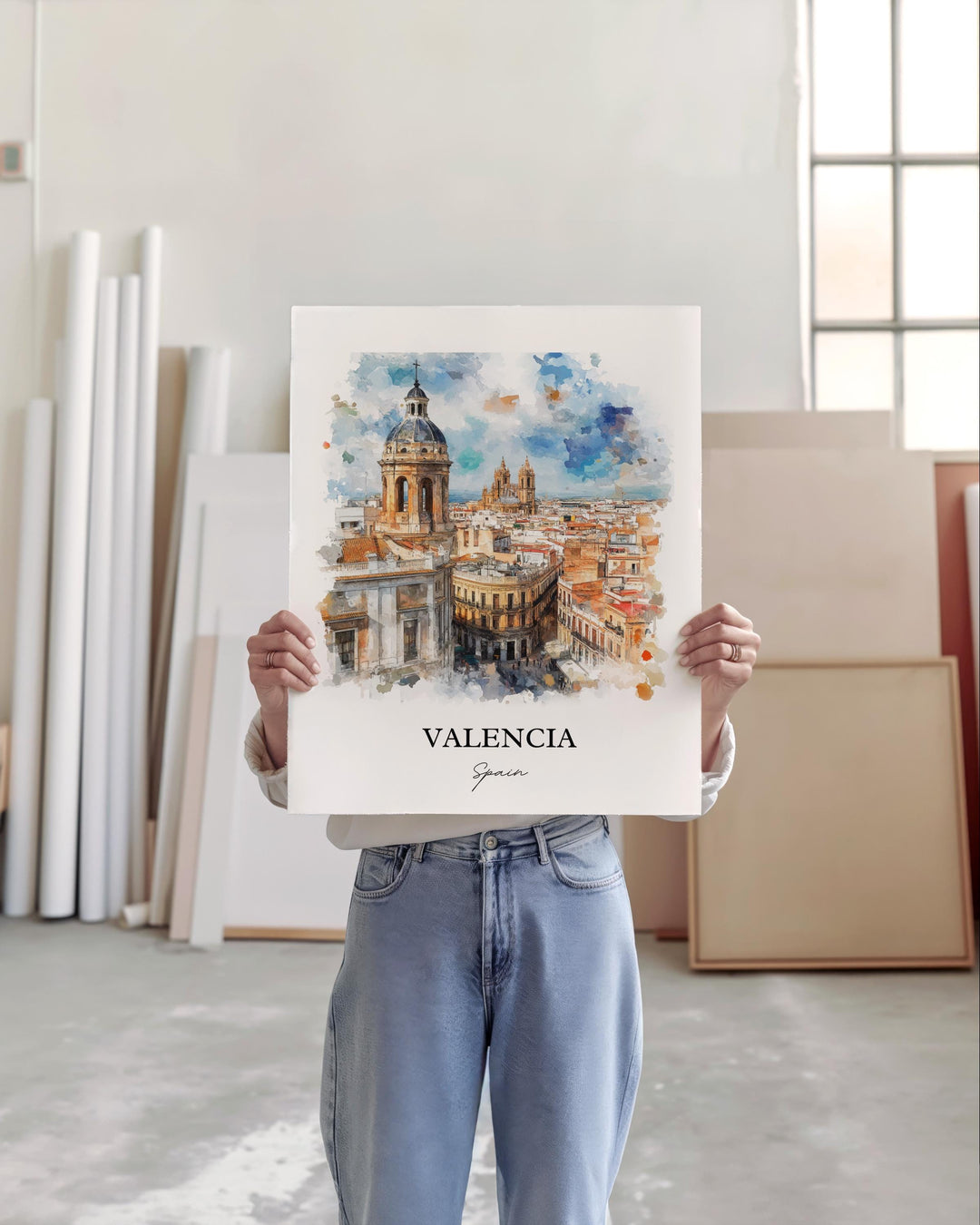 Valéncia Spain Art, Valencia Spain Print, Valéncia Spain Watercolor, Iberian Peninsula Gift, Travel Print, Travel Poster, Housewarming Gift