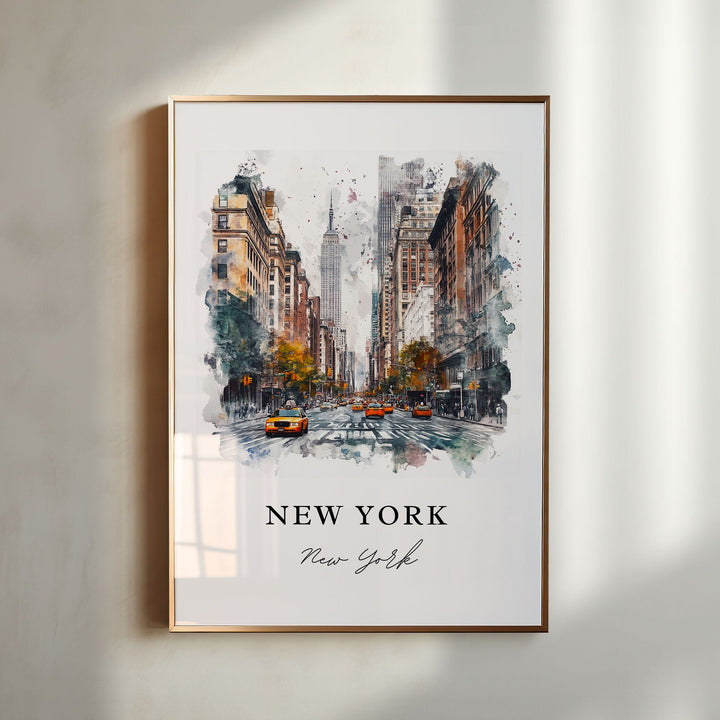 New York City Wall Art, NYC Print, Manhattan Watercolor Art, NYC Art Gift,