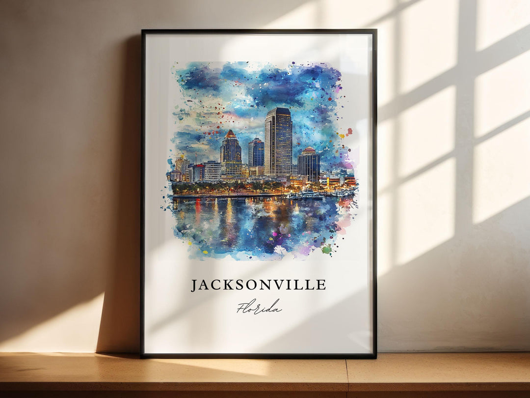 Jacksonville FL Art, Jacksonville Print, Jacksonville FL Watercolor, Jacksonville FL Gift,