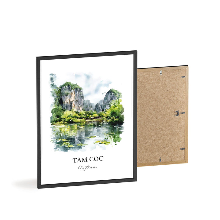 Tam Coc Wall Art, Ninh Bình Print, Vietnam Watercolor Art, Tam Coc Vietnam Gift, Travel Print, Travel Poster, Housewarming Gift