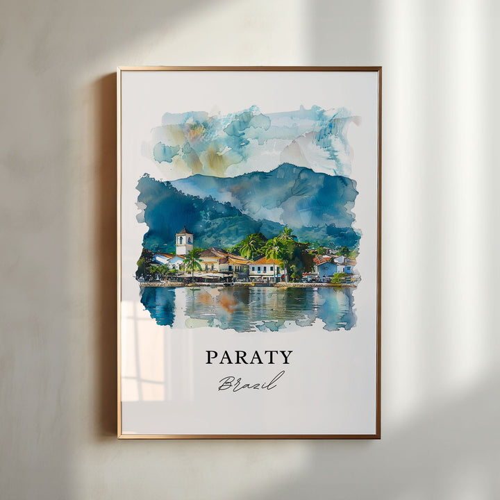 Paraty Brazil Wall Art, Paraty Print, Paraty Brazil Watercolor, Costa Verde Brazil Gift,