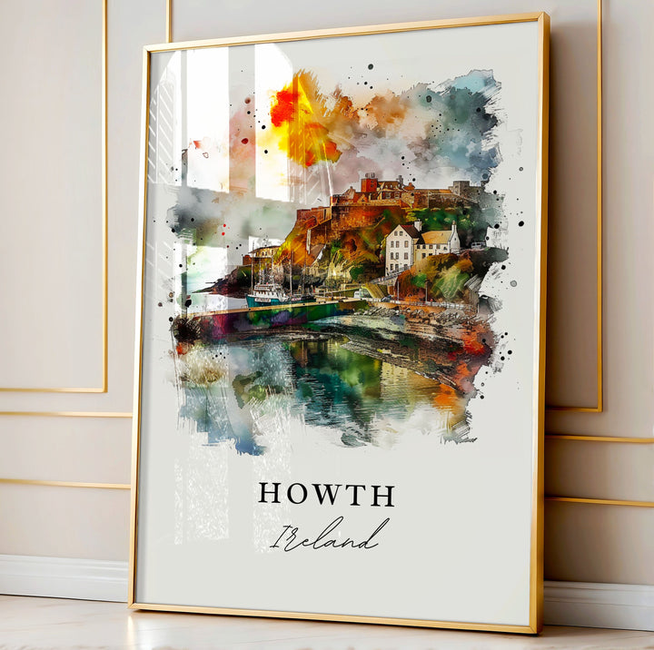 Howth Ireland Wall Art, Howth Print, Ireland Wall Art, Howth Gift, Travel Print, Travel Poster, Travel Gift, Housewarming Gift