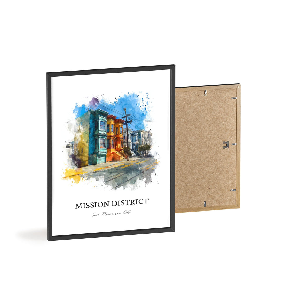 Mission District, California – Watercolor Art Print