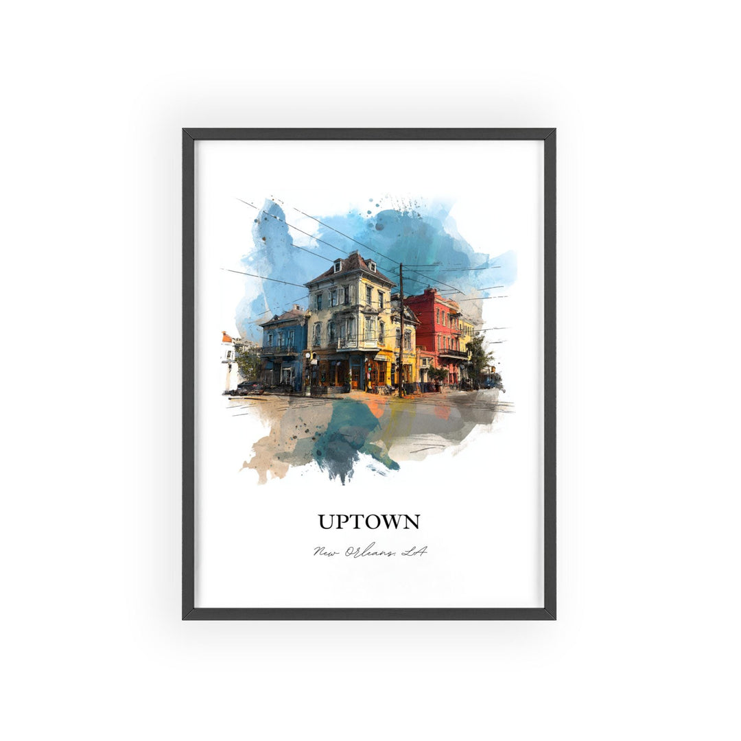 Uptown New Orleans, Louisiana – Watercolor Art Print