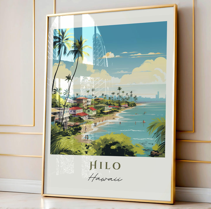 Hilo Hawaii wall art - Hawaii, Hilo poster, Hilo Wedding gift, Hilo HI Birthday present, Custom Text, Personalised Gift