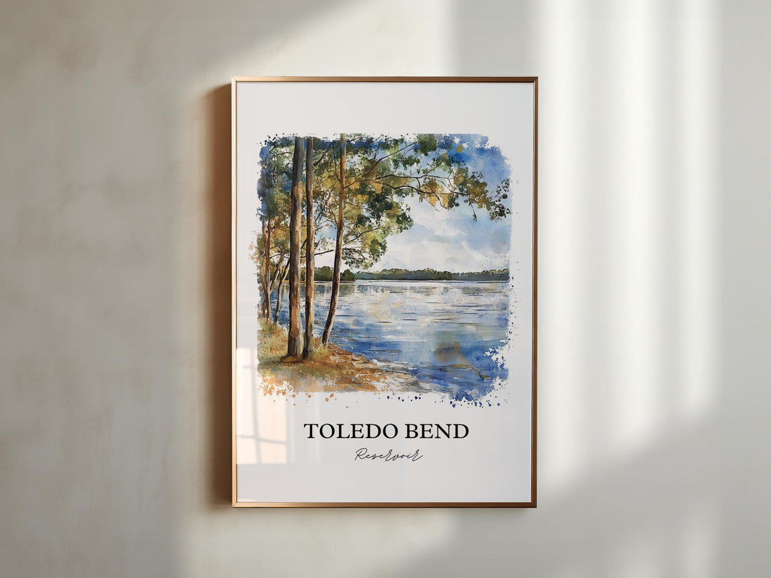 Toledo Bend Reservoir Art, Sabine River Print, Toledo Bend Artwork, Toledo Bend Gift, Travel Print, Travel Poster, Housewarming Gift