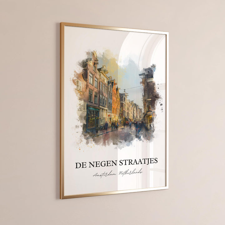 De Negen Straatjes Wall Art, Amsterdam Print, Amsterdam Art, Amsterdam Netherlands Gift, Travel Print, Travel Poster, Housewarming Gift