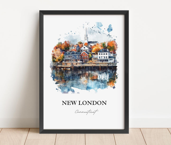 New London CT Wall Art, Connecticut Print, Thames River Artwork, New London Gift, Travel Print, Travel Poster, Housewarming Gift