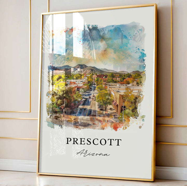 Prescott Arizona Wall Art, Prescott Print, Prescott AZ Watercolor, Prescott Arizona Gift,