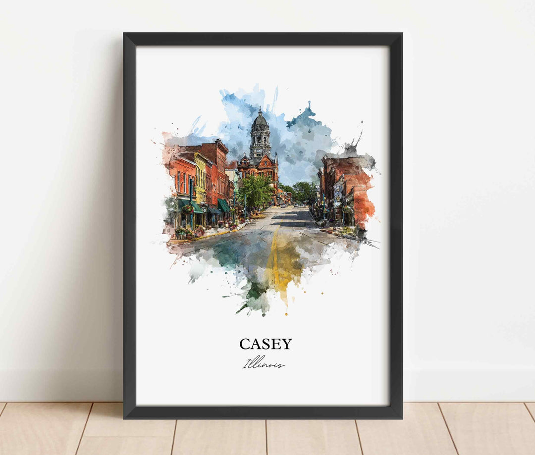 Casey, Illinois – Watercolor Art Print