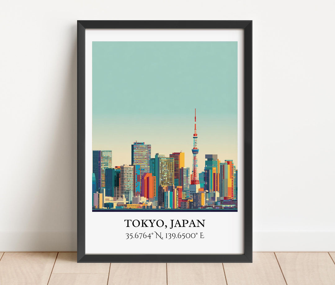 Tokyo Japan Art, Tokyo Retro Travel Art, Tokyo Home Decor, Tokyo Gift, Japan Travel Art, Travel Prints, Housewarming Gift