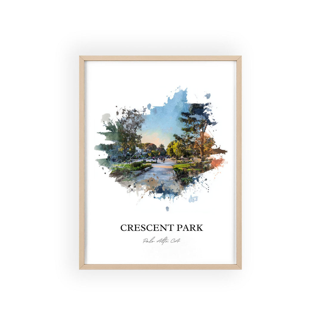 Crescent Park, California – Watercolor Art Print