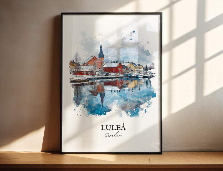 Luleå Travel Print Wall Art Luleå Wall Hanging Home Décor Luleå Gift Art Lovers Sweden Art Lover Gift Luleå Poster