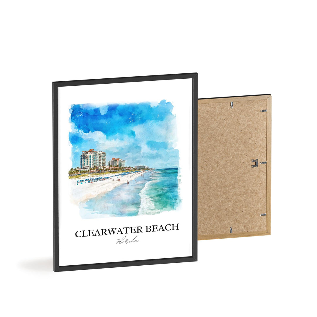 Clearwater Beach Wall Art, Clearwater FL Print, Florida Watercolor, Clearwater Beach Gift, Travel Print, Travel Poster, Housewarming Gift