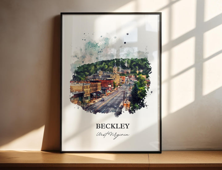 Beckley WV Wall Art, Raleigh County WV Print, West Virginia Watercolor Art, Beckley Gift, Travel Print, Travel Poster, Housewarming Gift