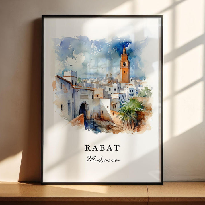 Rabat Morocco wall art - Morocco, Rabat poster, Rabat Morocco Wedding gift, Birthday present, Custom Text, Personalised Gift