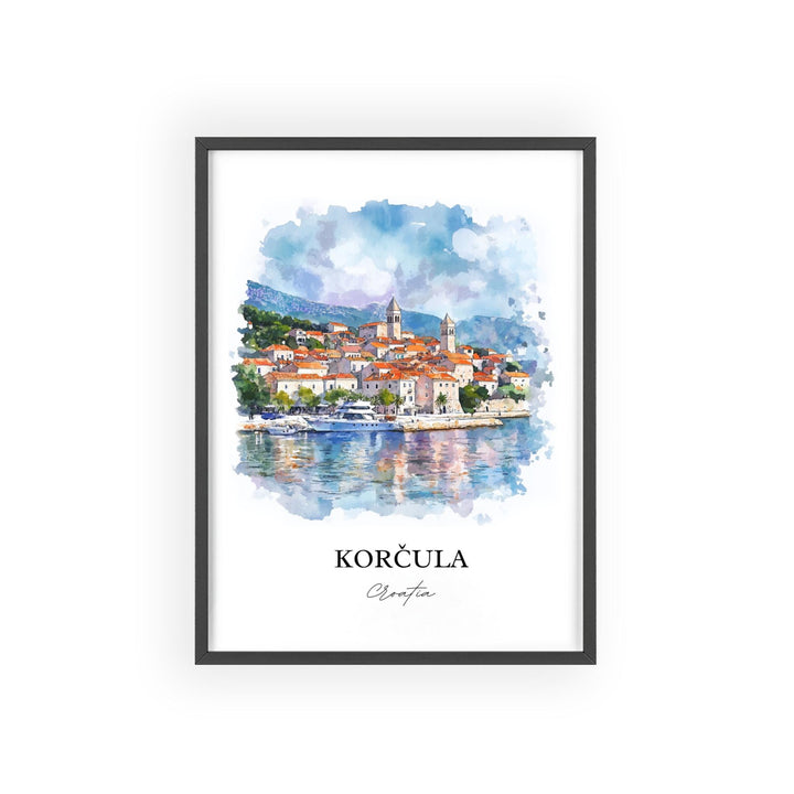 Korcula, Croatia – Watercolor Art Print