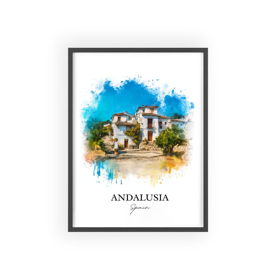 Andalusia Wall Art, Andalusia Spain Print, Spain Watercolor Art, Andalusia Gift, Andalusia Travel Print, Travel Poster, Housewarming Gift