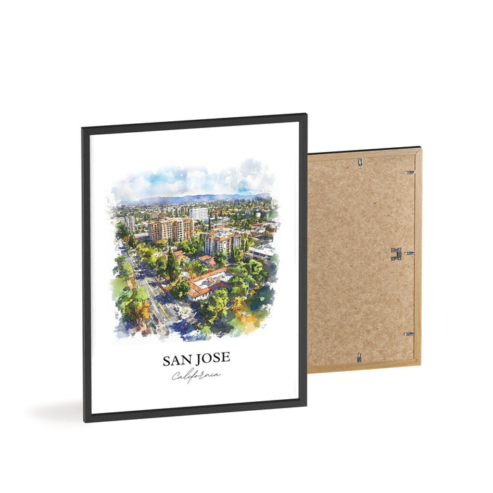 San Jose, California, USA – Watercolor Art Print