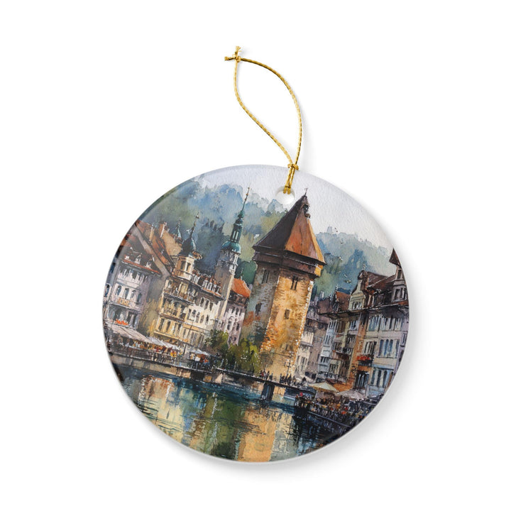 Lucerne Switzerland Ornament: Unique Lucerne Souvenir, Lucerne Xmas Decor, and Authentic Lucerne Switzerland Gift