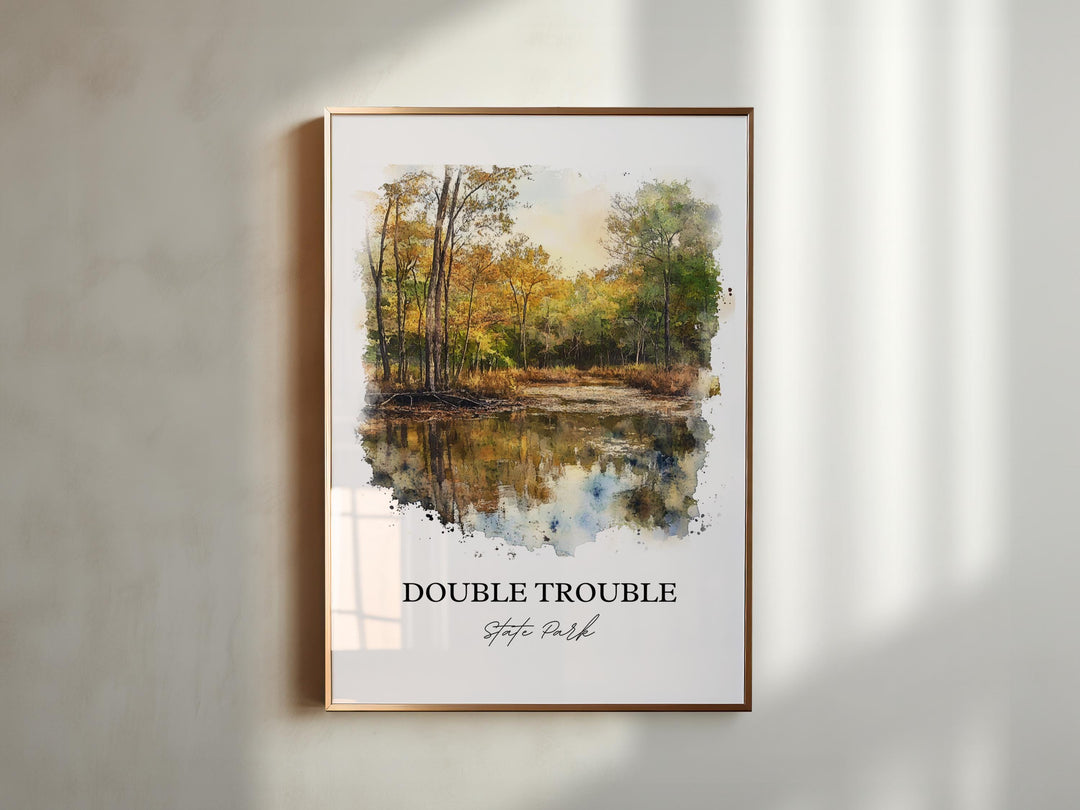 Double Trouble State Park Art, Ocean County Print, NJ Watercolor Art, Double Trouble Park, Travel Print, Travel Poster, Housewarming Gift