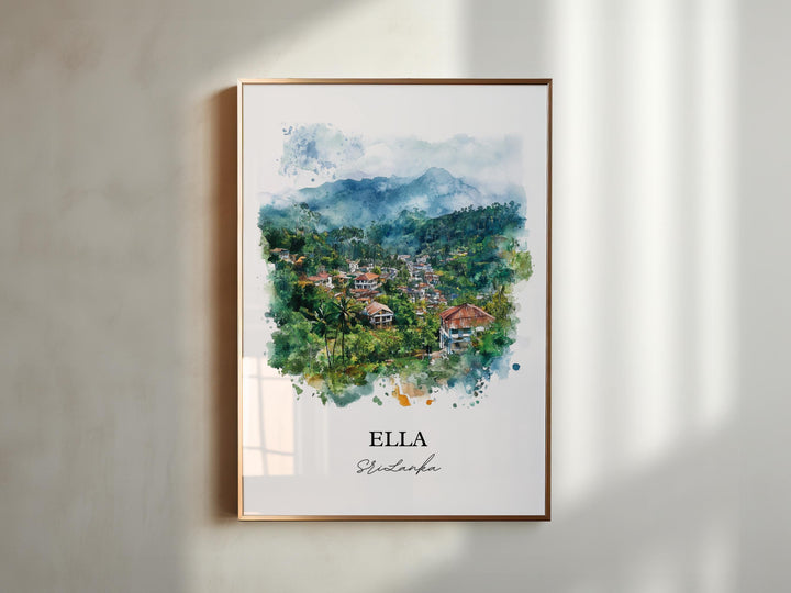 Ella Sri Lanka Wall Art, Uva Province Print, Sri Lanka Watercolor Art, Ella Sri Lanka Gift, Travel Print, Travel Poster, Housewarming Gift