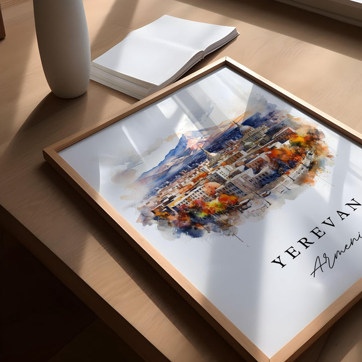 Yerevan Armenia wall art - Armenia, Yerevan poster, Yerevan Wedding gift, Armenia Birthday present, Custom Text, Personalized Gift