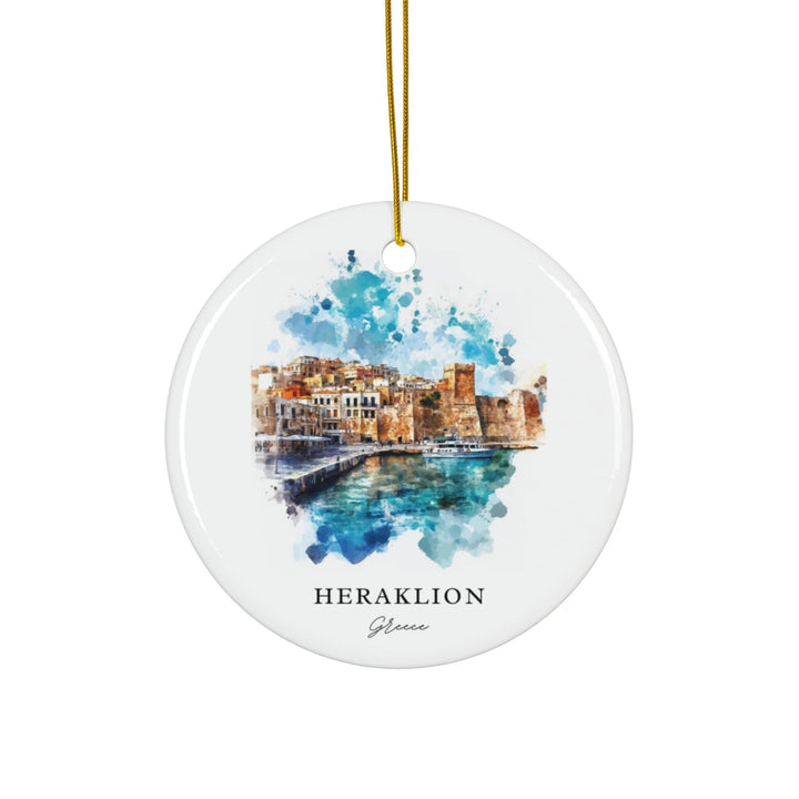 Heraklion Greece Ornament: Unique Heraklion Souvenir, Heraklion Xmas Decor, and Authentic Heraklion Greece Christmas Gift