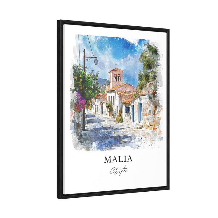 Malia Crete Wall Art, Malia Greece Print, Crete Watercolor Art, Crete Gift, Crete Travel Print, Travel Poster, Housewarming Gift