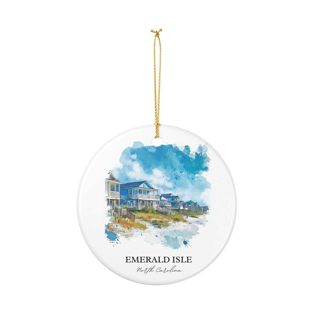 Emerald Isle Ornament: Unique Emerald Isle Souvenir, Basel Emerald Isle NC Decor, and Authentic Emerald Isle Gift