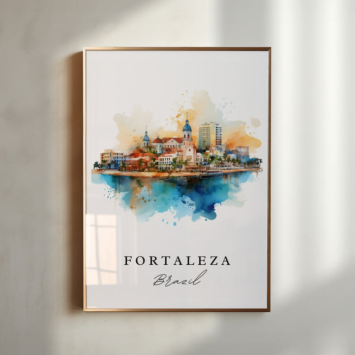 Fortaleza Brazil wall art - Brazil, Fortaleza poster, Wedding gift, Birthday present, Custom Text, Personalized Gift