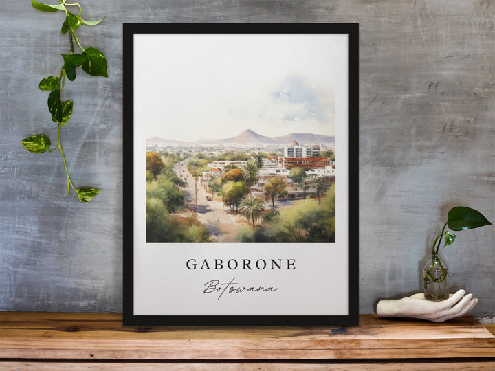 Gaborone Botswana wall art - Botswana, Gaborone poster, Gaborone Wedding gift, Birthday present, Custom Text, Personalized Gift