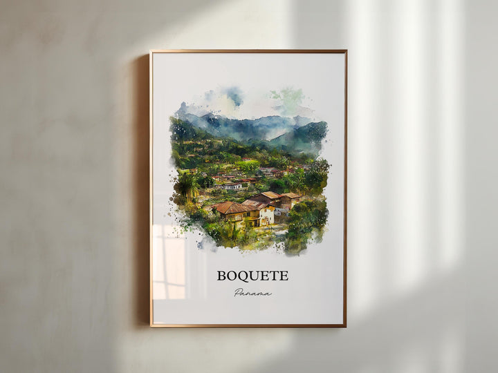 Boquete Wall Art, Boquete Panama Print, Panama Watercolor Art, Boquete Gift, Travel Print, Travel Poster, Housewarming Gift